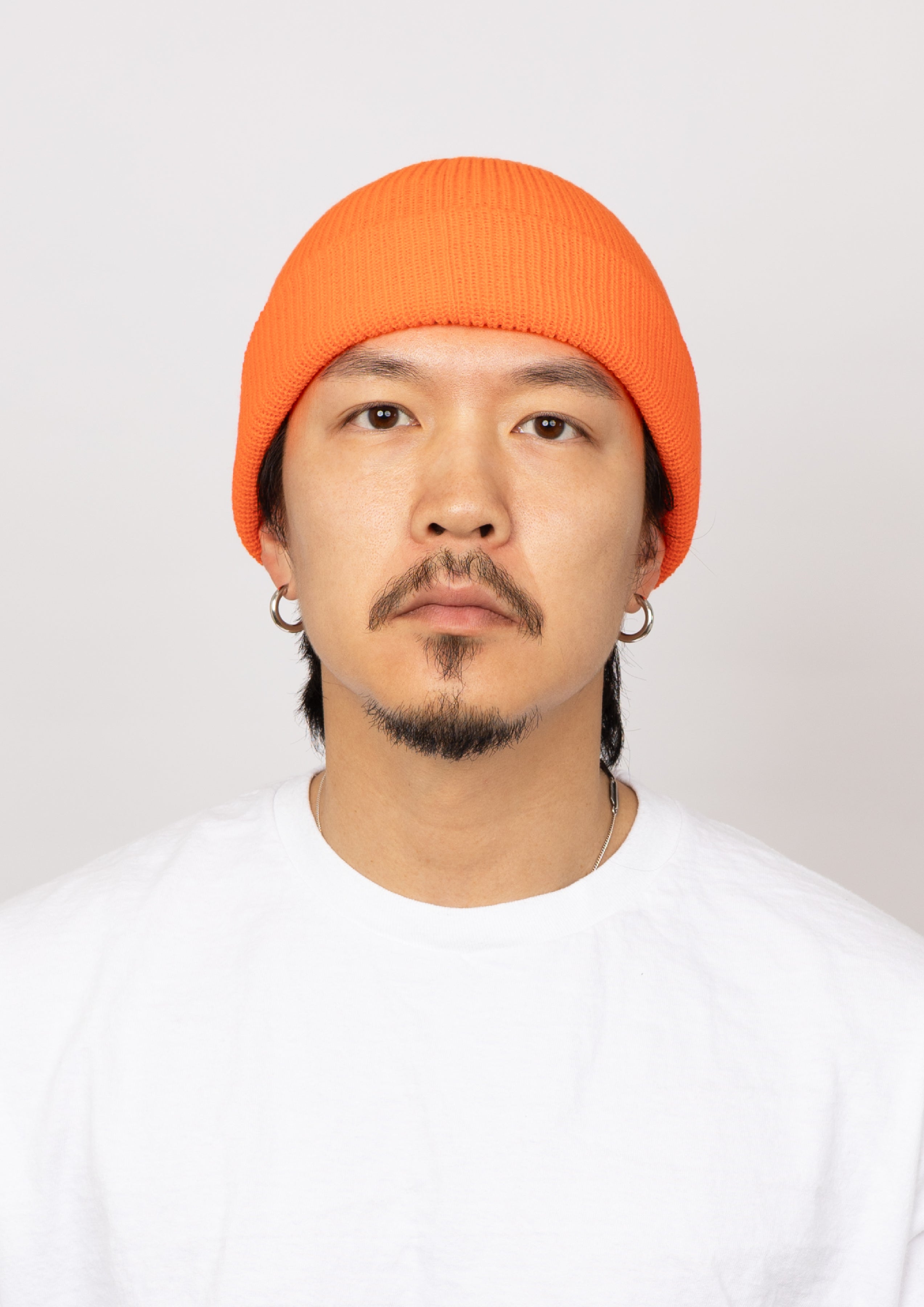 UNNAMED HEADWEAR COTTON WATCH 黒と蛍光オレンジ UNNAMED HEADWEAR WATCH CAP ワッチキャップ ニットキャップ ニット帽