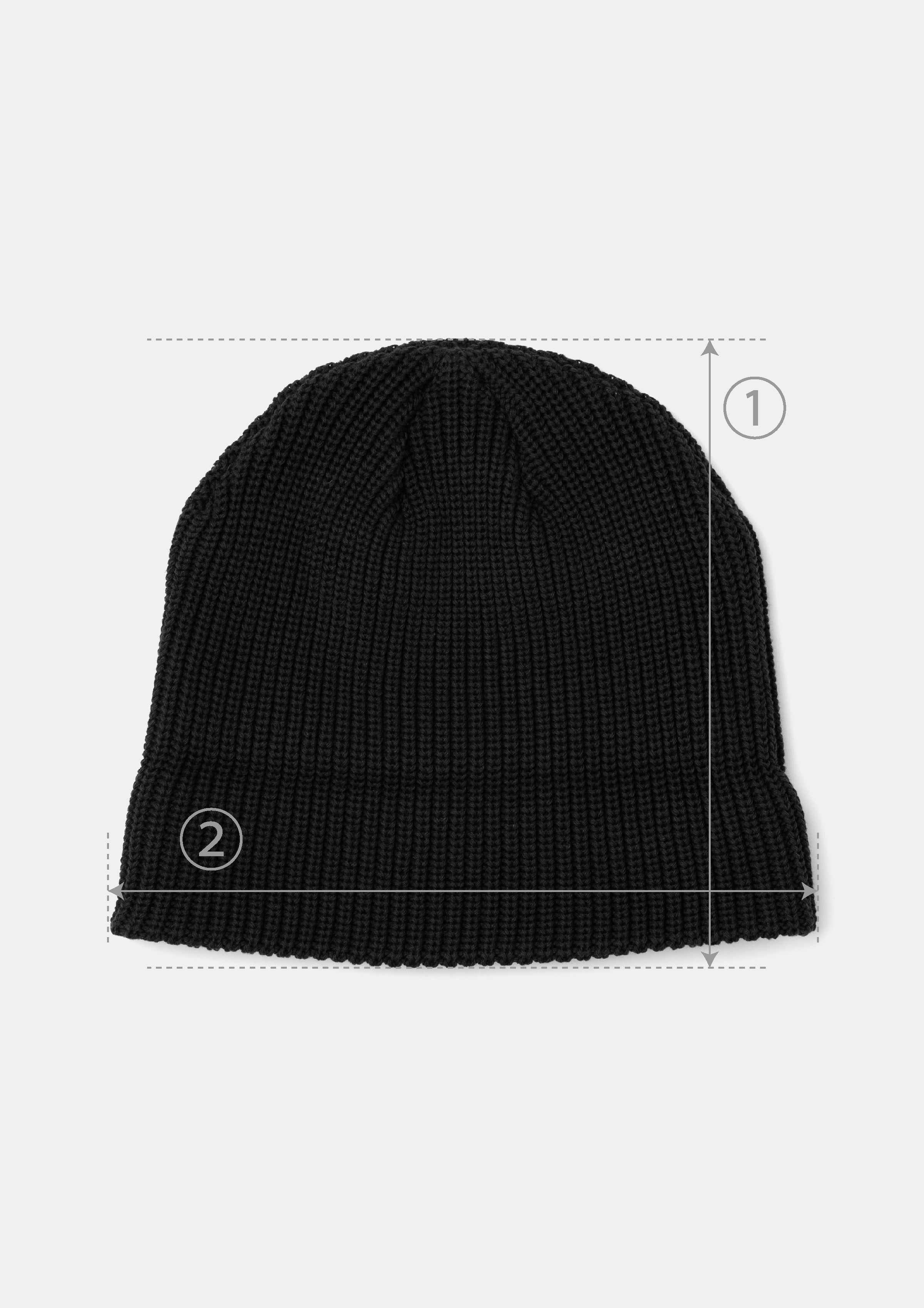 RRL コットンニット帽 ウォッチキャップ　ブラック インディゴダイド コットン ウォッチ キャップ（ニットキャップ